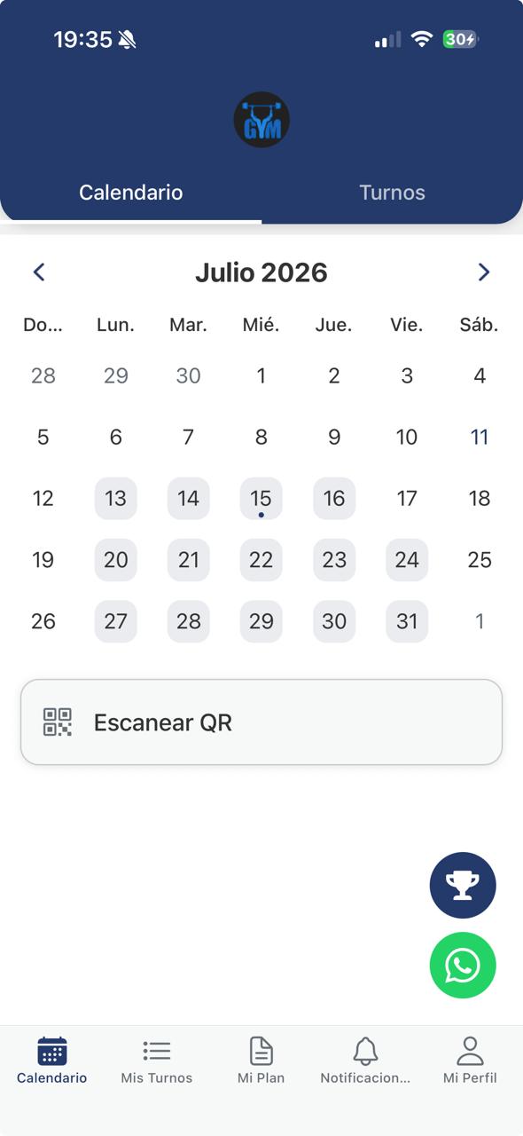 Muestra de la interfaz de cliente